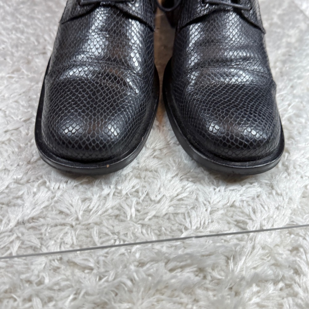 Kenneth Cole Shoes Women's 9B Vintage Black 90s Y2K Leather Block Heel Oxford - Picture 3 of 12